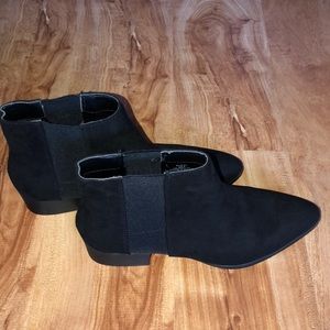 Black suede booties
